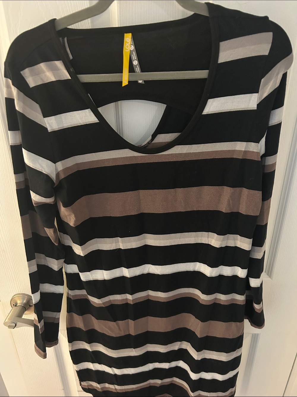 Lolë Black & Brown Striped Dress